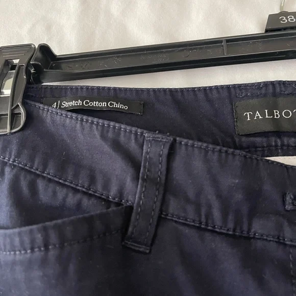 TALBOTS WOMEN’S STRETCH COTTON CHINOS - DARK BLUE/NAVY SIZE: 4 - Picture 3 of 4